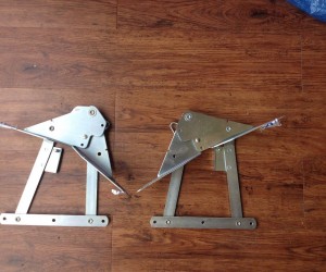 VW camper rock and roll bed hinges
